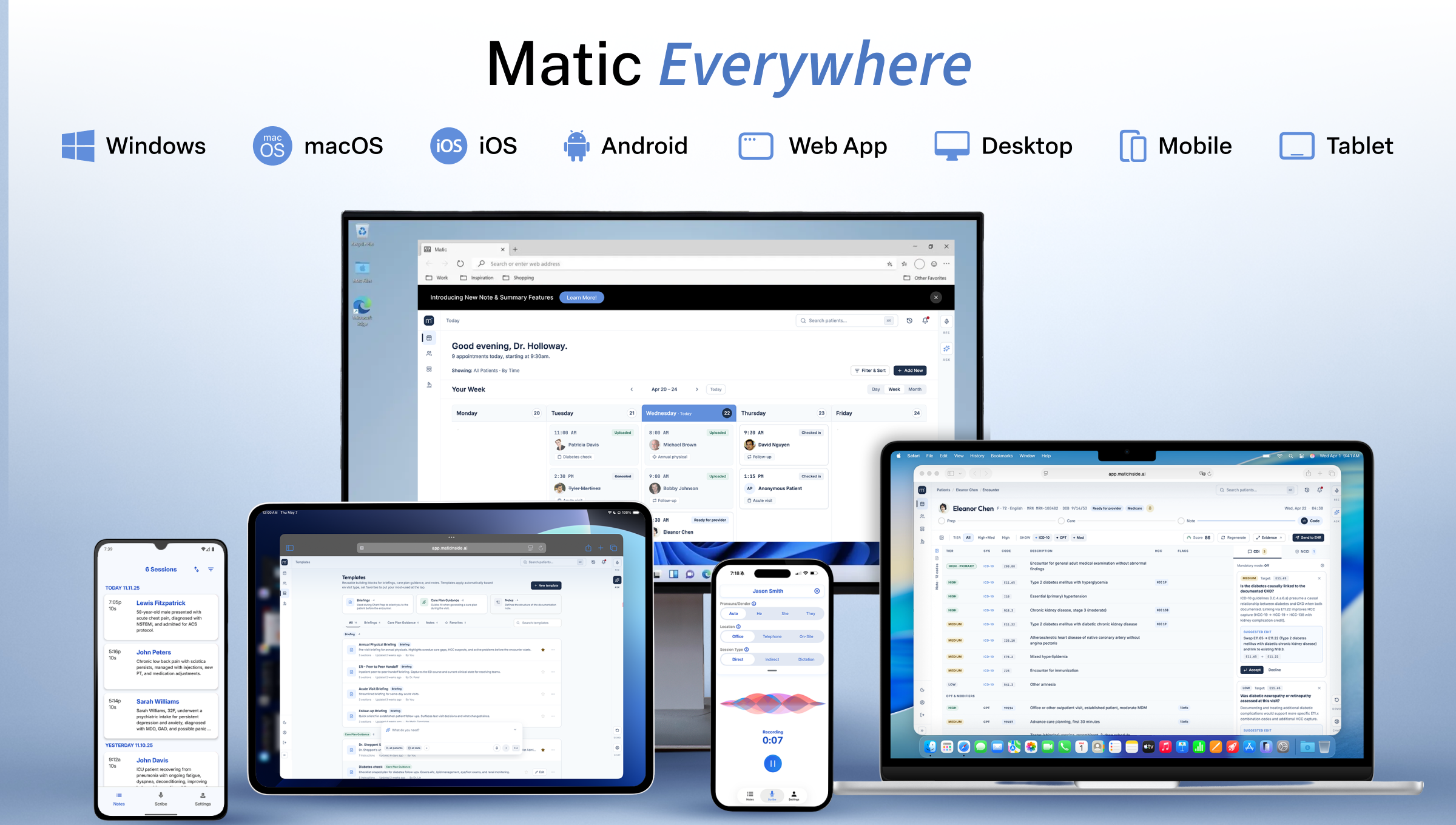 Matic Everywhere — Windows, macOS, iOS, Android, Web App, Desktop, Mobile, Tablet